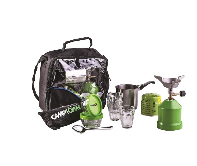 ערכת קפה בתיק צד יד צבע ירוק TRAVEL קמפינג לייף