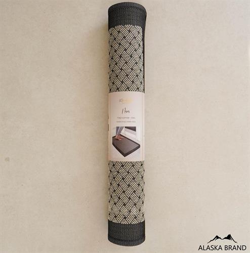 שטיח מטבח איכותי בתוספת גומי בתחתית דגם - נאוס שחור (מתנקה בקלות!)