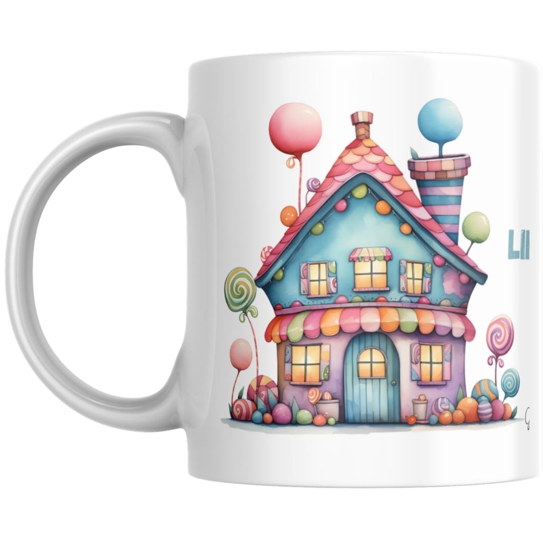 ספל מודפס בסגנון בית ממתקים | בעיצוב אישי | מתנה מושלמת לאוהבי המתוקים