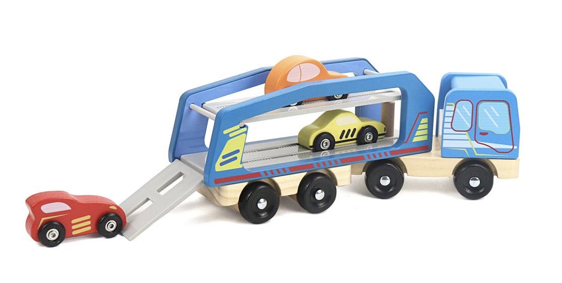 משאית גרירה + 3 מכוניות משאית גרירה + 3 מכוניות