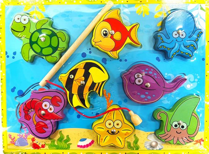 פאזל מגנט לפעוטות + חכה מעץ פאזל מגנט לפעוטות + חכה מעץ