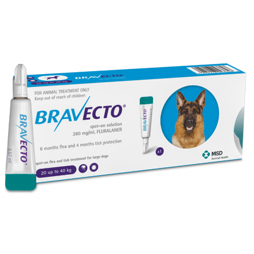 ברבקטו אמפולה So לטיפול בפרעושים וקרציות 1000מג לכלב 20-40 קג Bravecto שופיפט