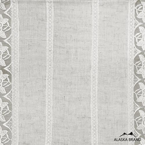 ראנר פשתן מהודר בתוספת תחרה דגם - בלגיה קרם