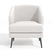 כורסא מעוצבת יוקרתית לבית דגם מקס בד בוקלה צבע לבן