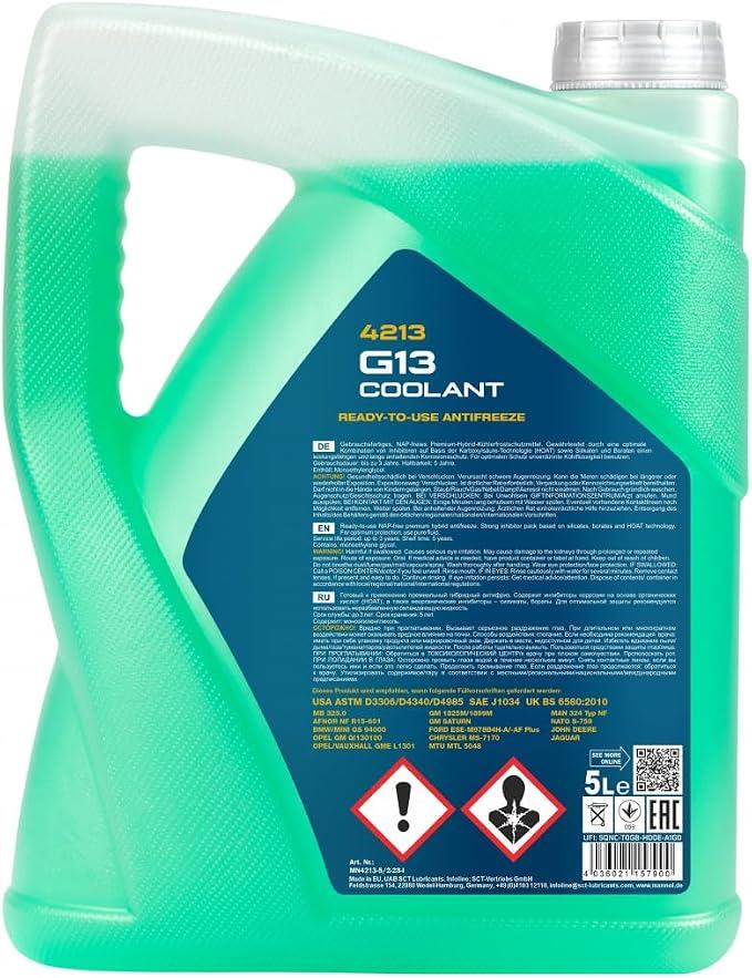 נוזל קירור לרכב דגם G13 COOLANT 4213 מבית MANNOL נוזל קירור לרכב דגם G13 COOLANT 4213 מבית MANNOL