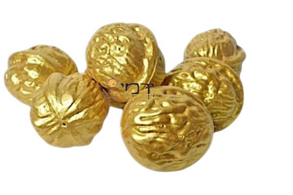 אגוזים פלסטיק זהב - מארז