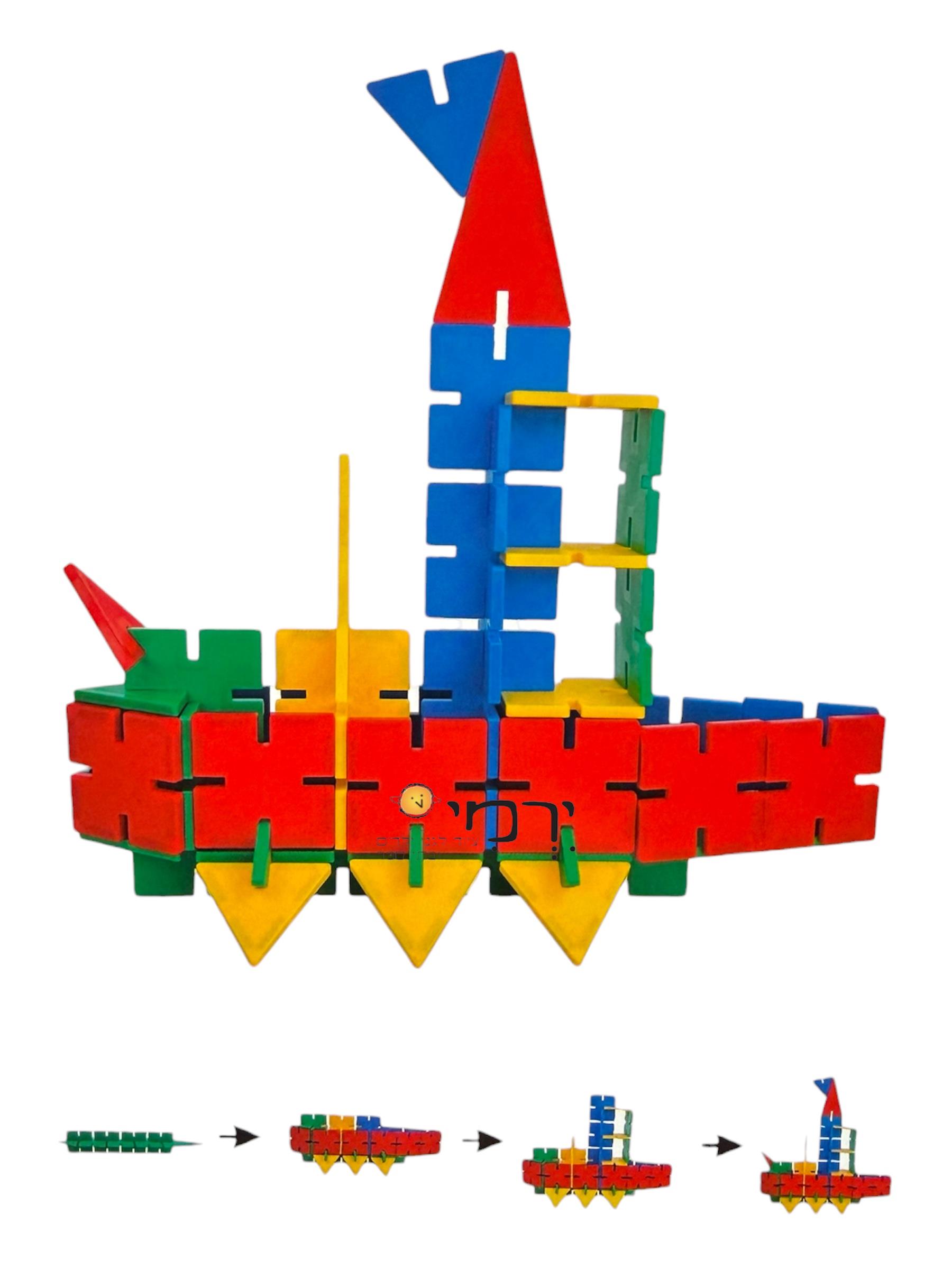 משחק מגנטים צורות תלת מימד 102 חלקים + דגמים