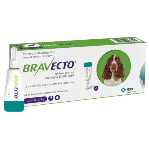 ברבקטו אמפולה So לטיפול בפרעושים וקרציות 500 מג לכלב 10-20 קג Bravecto שופיפט