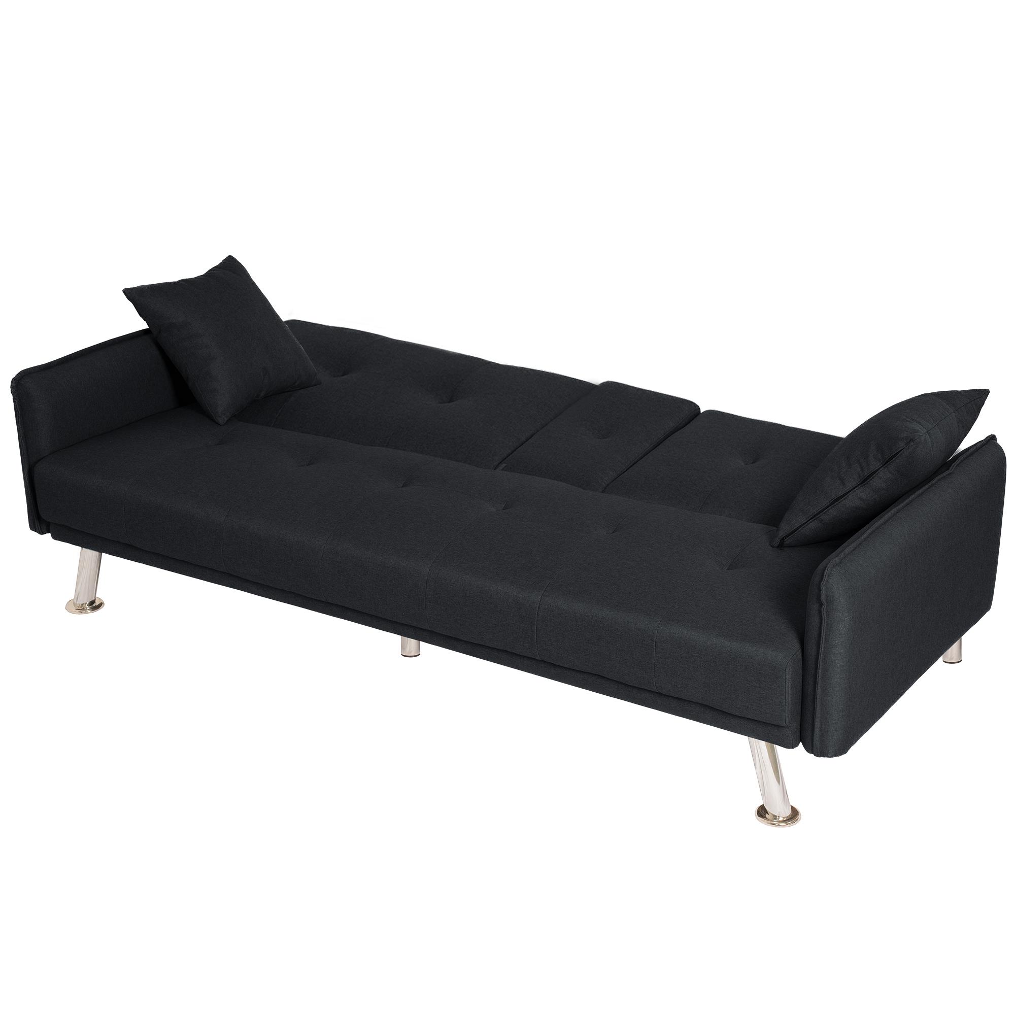 ספה תלת מושבית נפתחת למיטה תלת מושבית דגם פריז צבע שחור