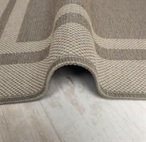 שטיח מטבח איכותי בתוספת גומי בתחתית דגם - סטריפ ג'קארד בג' (מתנקה בקלות!) *3 מידות*