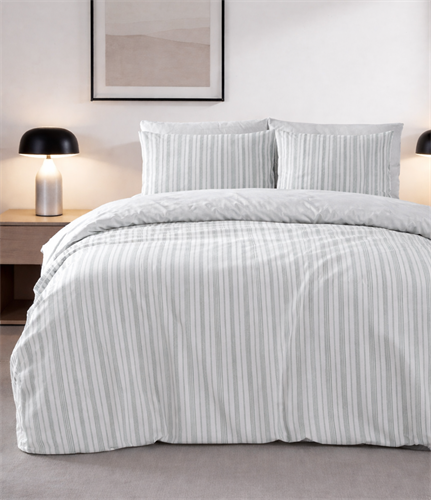 מצעי כותנה דגם גברדין Gabardine צבע אפור בהיר | מבחר מידות