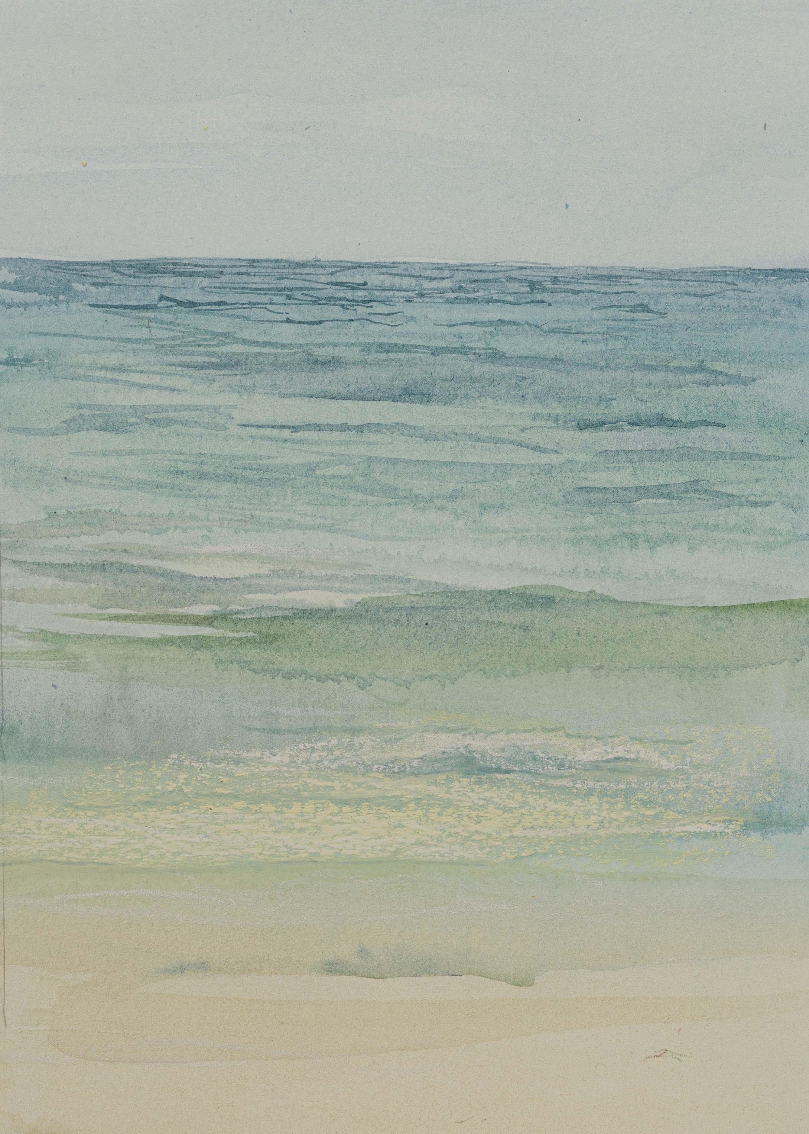 Quiet Waves, watercolor on paper, 2022, 20x30 sm