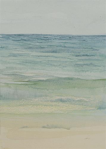 Quiet Waves, watercolor on paper, 2022, 20x30 sm