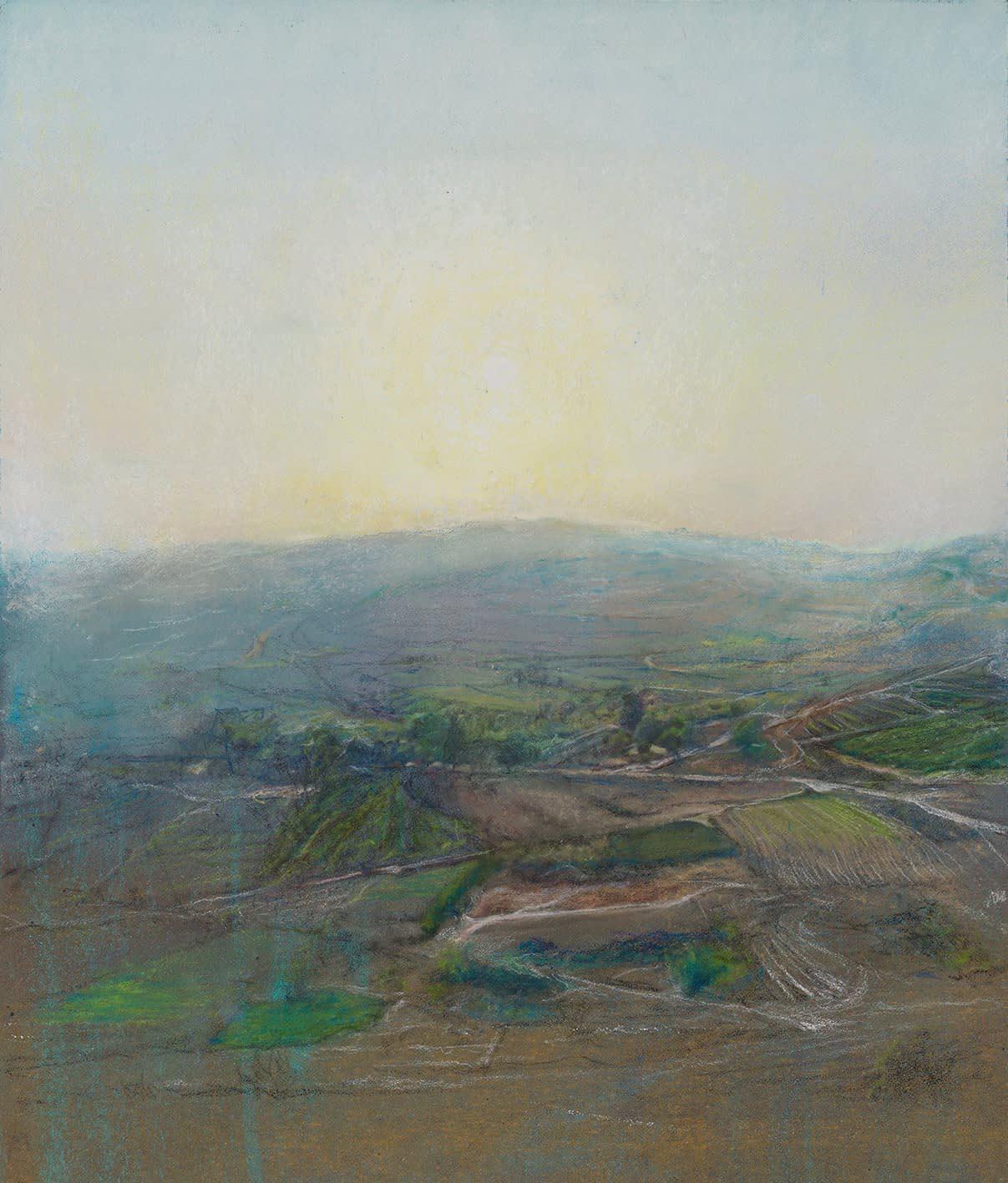 Mitzpeh Ari Folad, 2022, chalk on paper, 30x35 cm