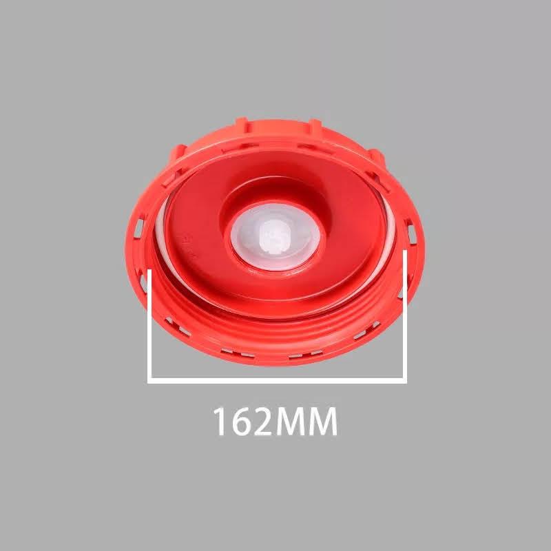 מכסה פקק הברגה IBCקוטר 162 ממ למיכל 1000 ליטר צבע אדום כולל נשם במרכז