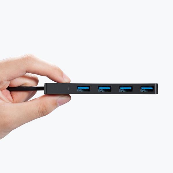רכזת USB-A דגם Anker 4-Port Ultra Slim USB 3.0 Data Hub Black A7516