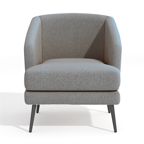 כורסא מעוצבת יוקרתית לבית דגם מקס בד בוקלה צבע אפור