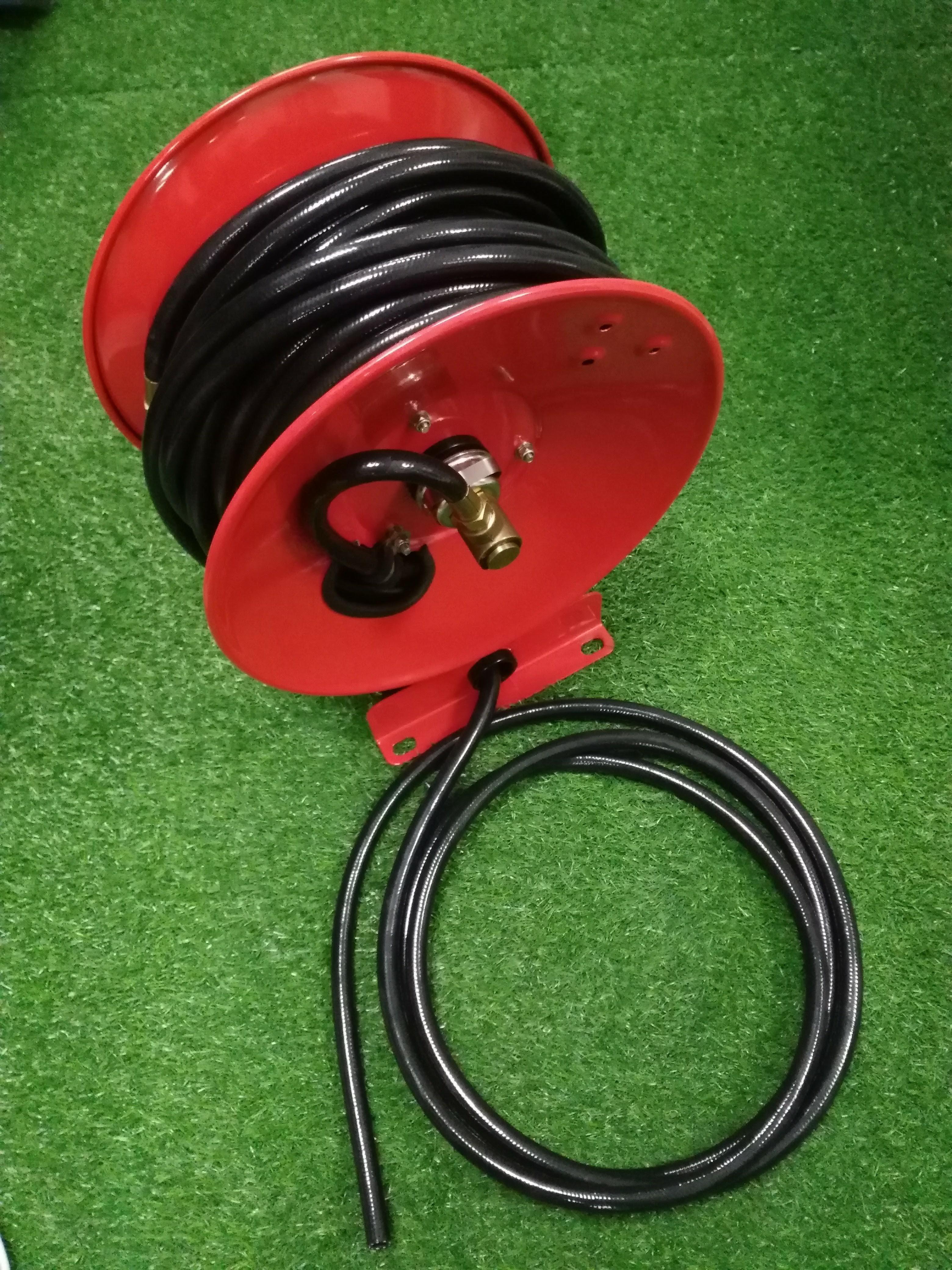 גלגלת מים או אוויר עם תוף 30 מטר ידנית עם מעצור מכאני חזקה מתאימה גם לריסוס או כיבוי אש