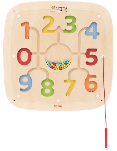 לוח משחק ופעילות מעץ לתלייה – מבוך מספרים