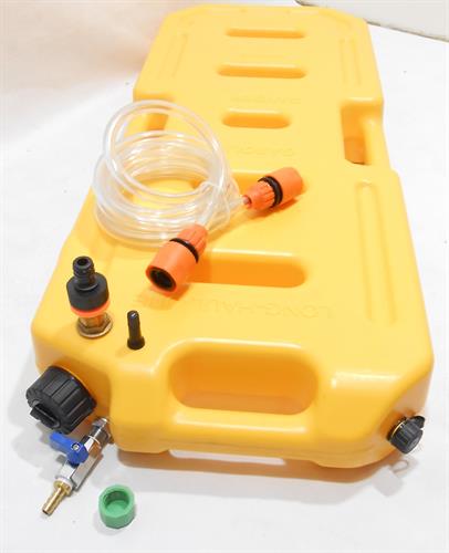 Tank with tap and top filling point copy includes breather flat tank 20 liters yellow