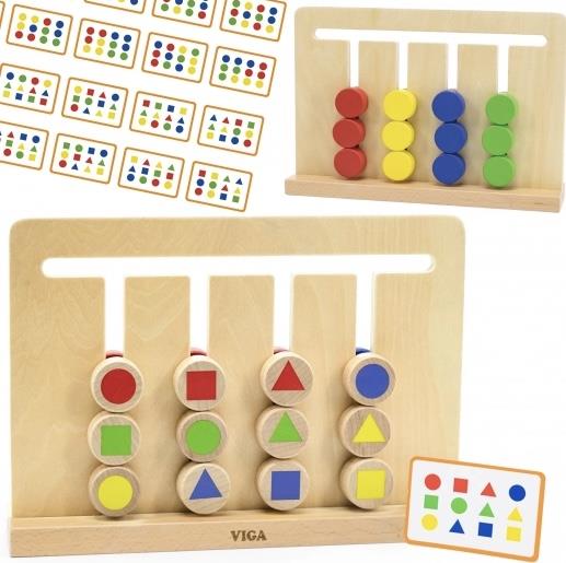 משחק התאמה צורות וצבעים + דגמים ל4 ילדים