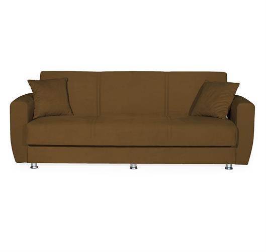 ספה תלת מושבית נפתחת למיטה כולל ארגז מצעים דגם פירנצה צבע חום ספה תלת מושבית נפתחת למיטה כולל ארגז מצעים דגם פירנצה צבע חום