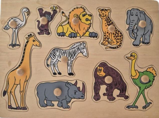 פאזל עץ חיות ג׳ונגל פינים