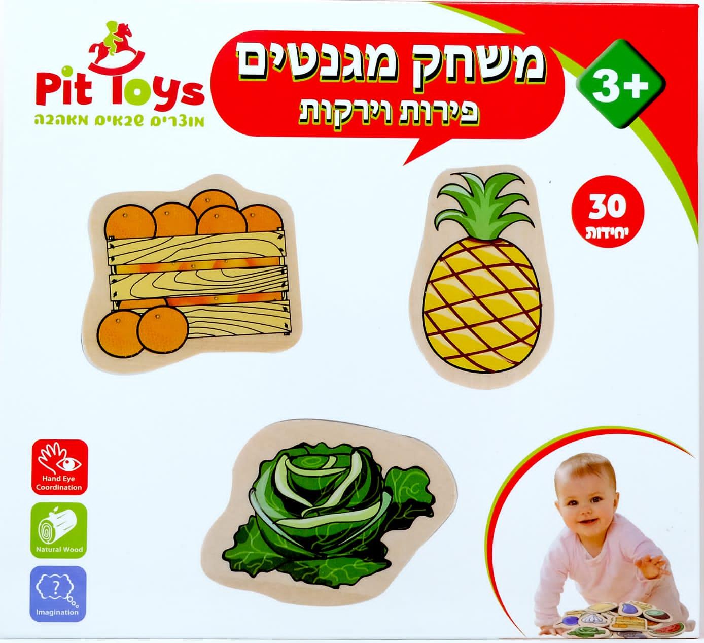 משחק מגנטים עץ פירות וירקות