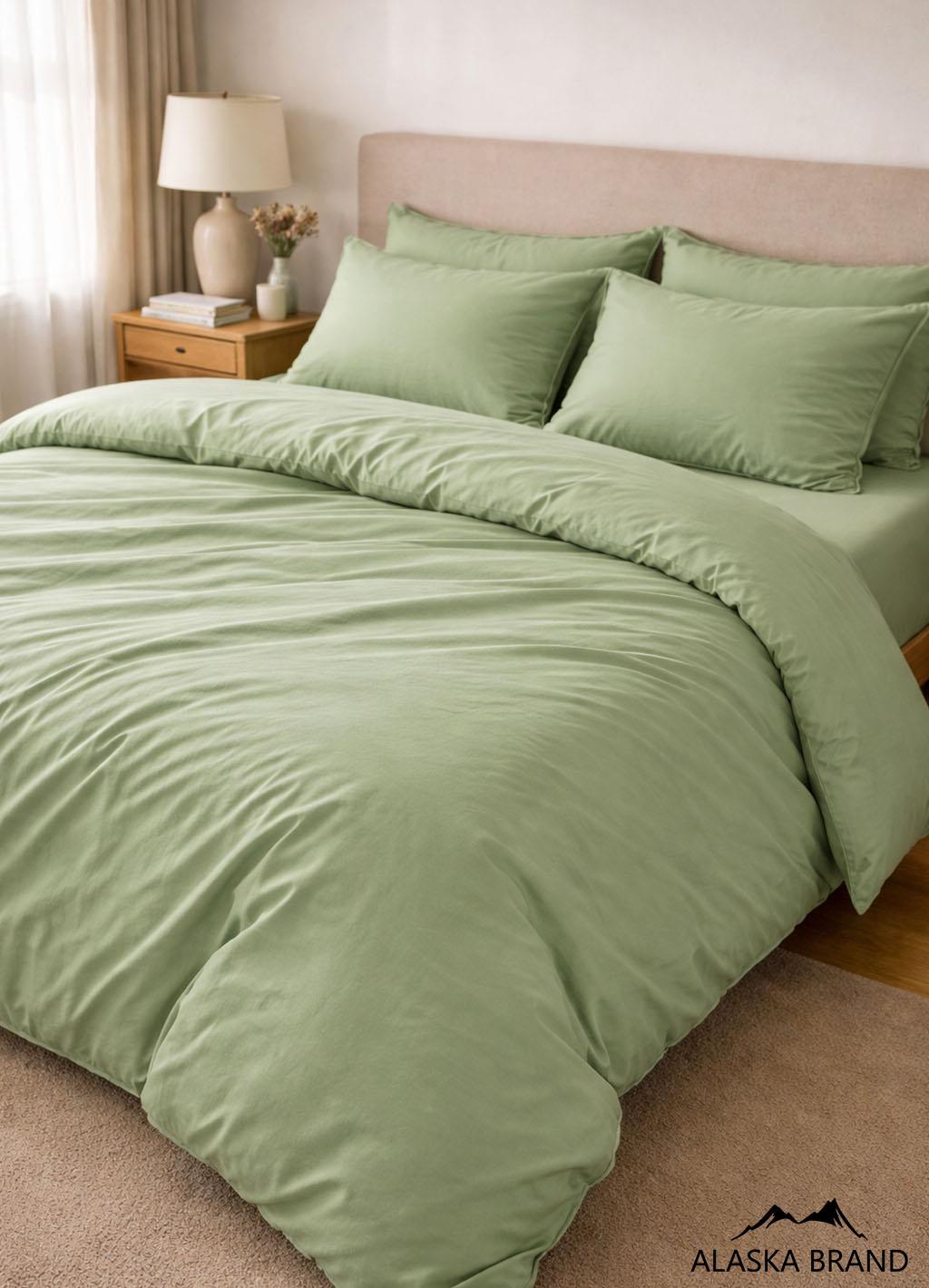 מצעי 100% כותנה מצרית אריגת סאטן 500 חוט - ירוק מרווה