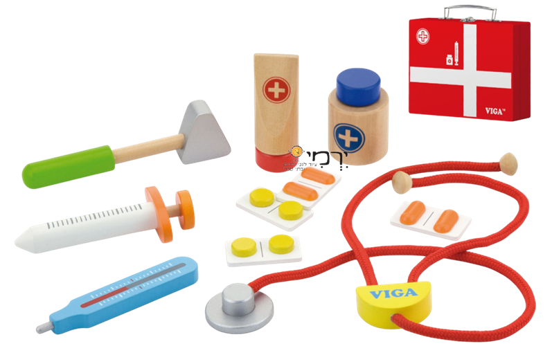 כלי רופא במזוודה אדומה