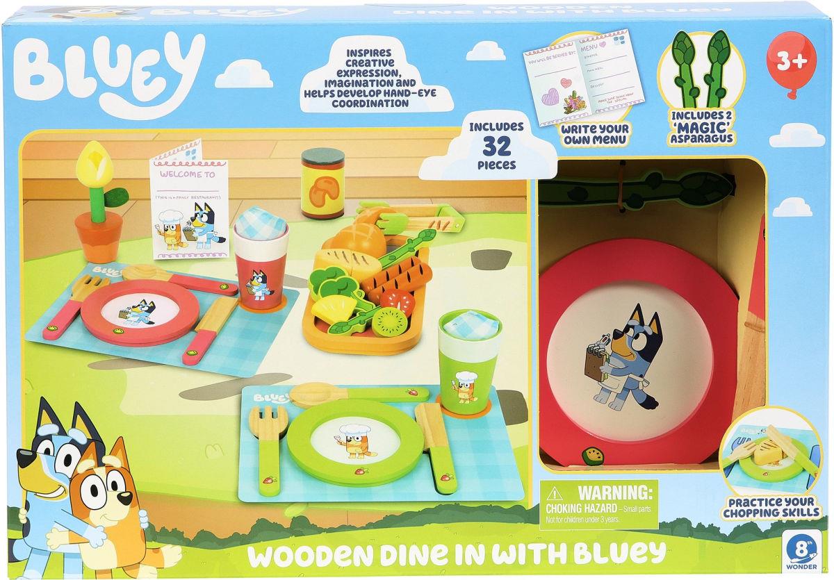 בלואי Bluey סט כלי אוכל מעץ 32 חלקים