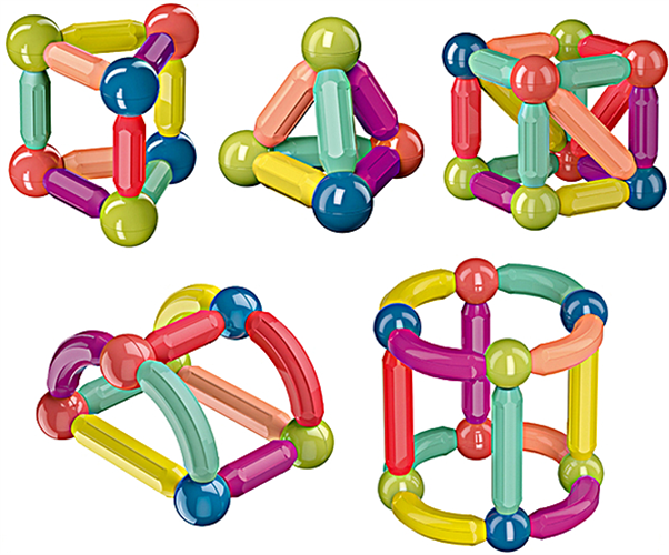 משחק כדורים ומחברי מגנט - 64 חלקים