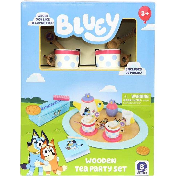 בלואי Bluey מסיבת תה מעץ סט 18 חלקים בלואי Bluey מסיבת תה מעץ סט 18 חלקים