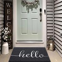 שטיחי סף / כניסה לבית באיכות גבוהה דגם רעות 5 - "Hello" שחור