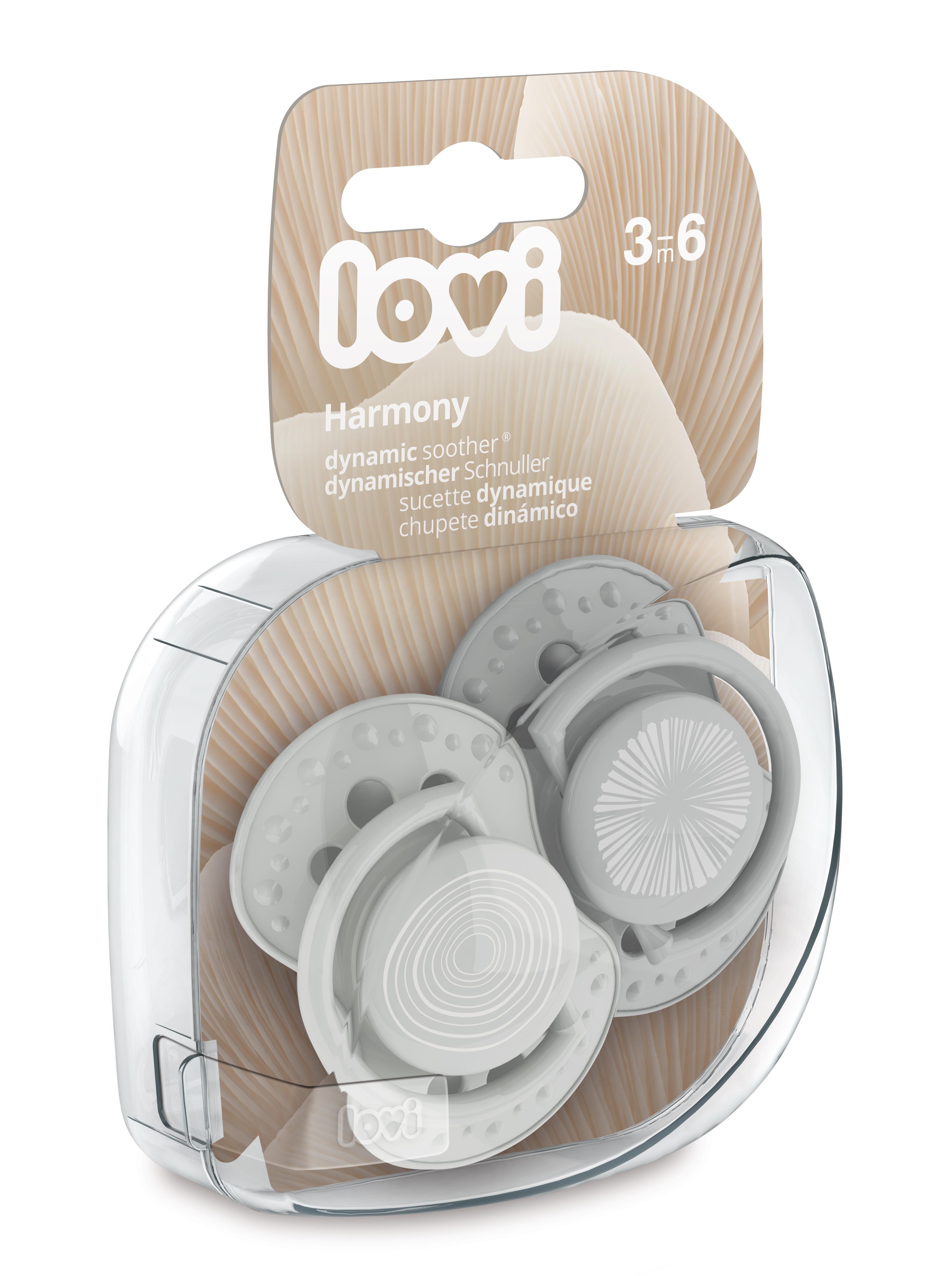 זוג מוצצי לאבי מהדורת הרמוניה 3-6 אפור