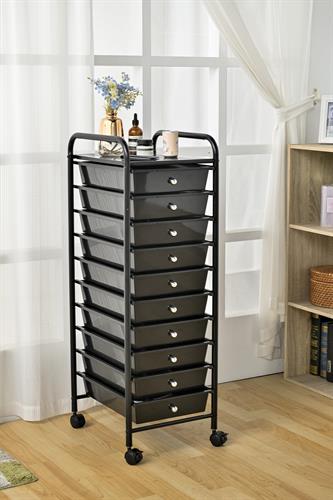 סידורית 10 מגירות שחורה ומעוצבת ניידת דגם CRT-05255 מבית honey can do