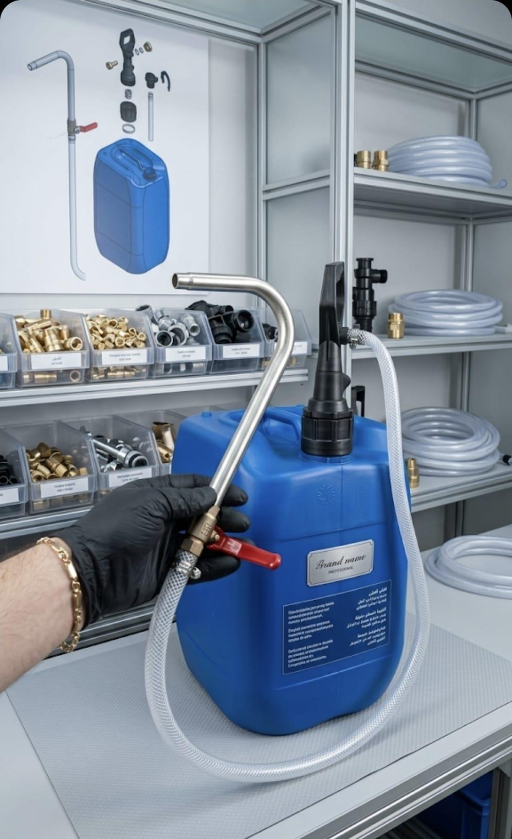 משאבת יד למיכל כולל מתאם להברגה גסה 2 צול מתאימה לכל נפח סדרת המכלים 11 עד 60 ליטר קמפינג לייף