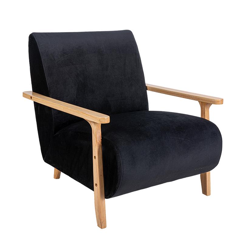 כורסא מעוצבת יוקרתית לבית דגם קלואי בד שחור