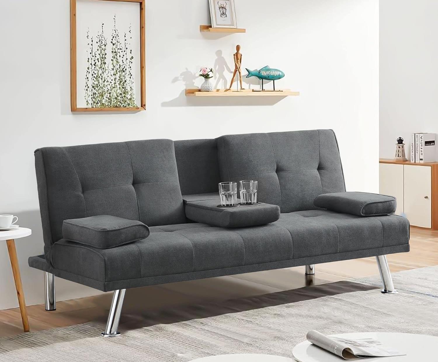 ספה  נפתחת למיטה דגם בוסטון צבע אפור*אחרון מתצוגה!*