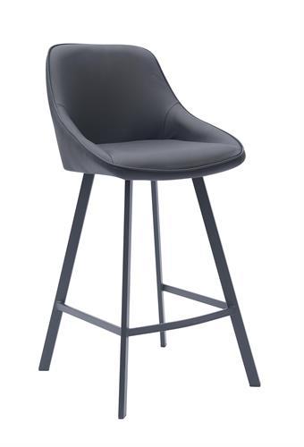 כסא בר מעוצב דגם סטאר דמוי עור שחור