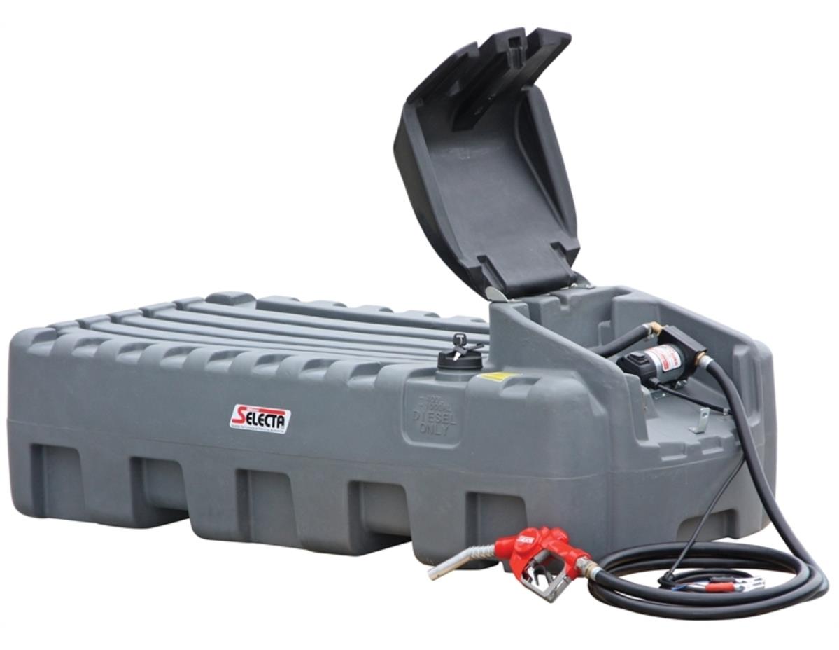 מיכל סולר טנק 400 ליטר לאספקת סולר לשטח עם משאבה 40 ליטר לדקה 12 וולט מובנית ואקדח מילוי קמפינג לייף