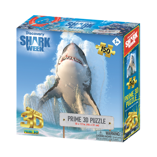 פאזל תלת מימד כריש עמלץ לבן 150 חלקים מבית Prime 3D