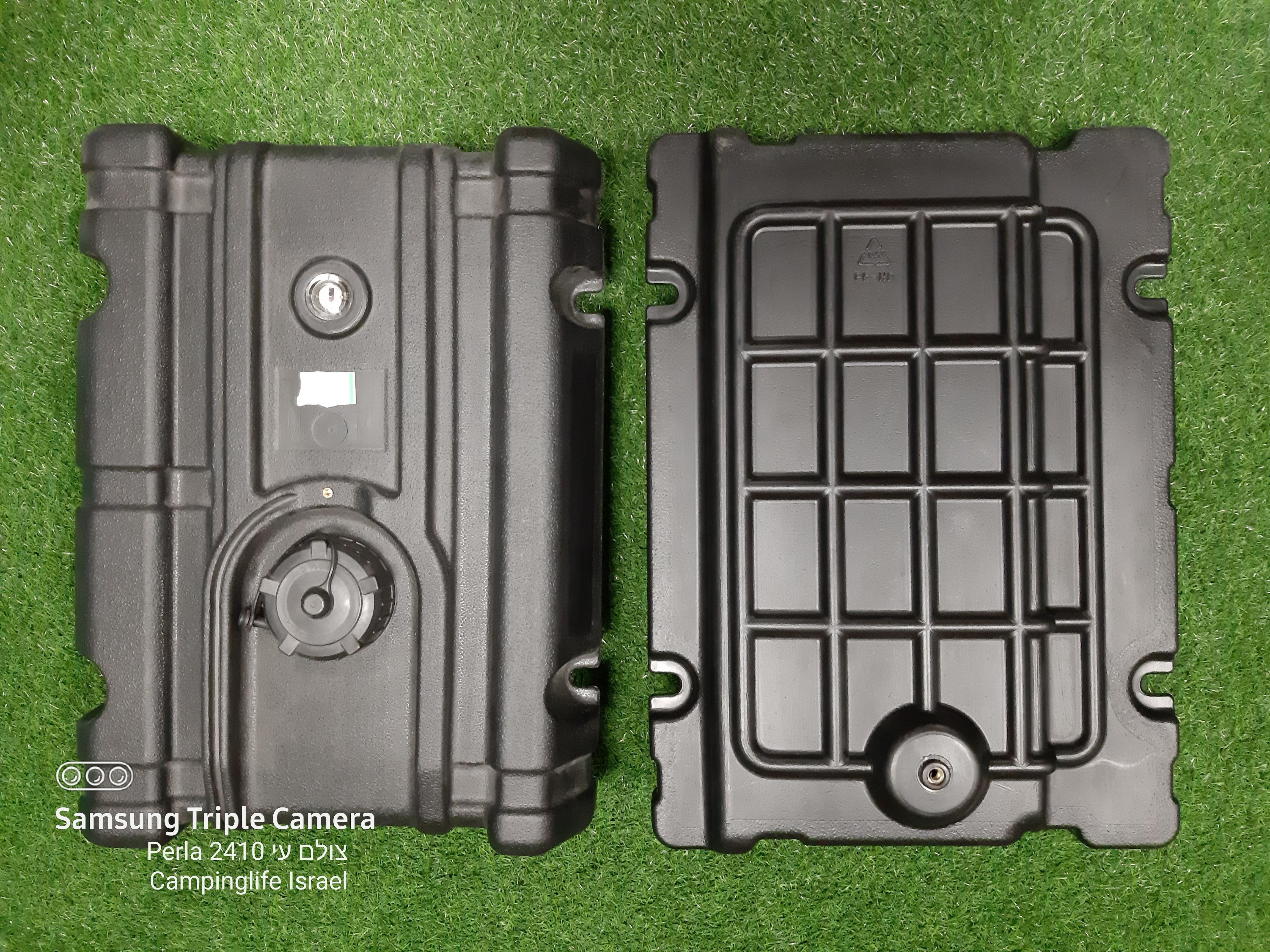 טנק דלק אליהו שטוח כ 15 סמ עובי נפח 15 ליטר פלסטיק קשיח