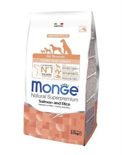 MONGE  -פפי סלמון ואורז 2.5 ק"ג all breeds