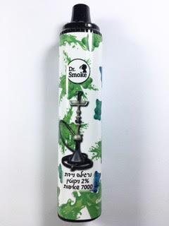 נרגילה אלקטרונית ניידת חד פעמית כ 7000 שאיפות Dr. Smoke Disposable 20mg בטעם סוכריות גומי אייס