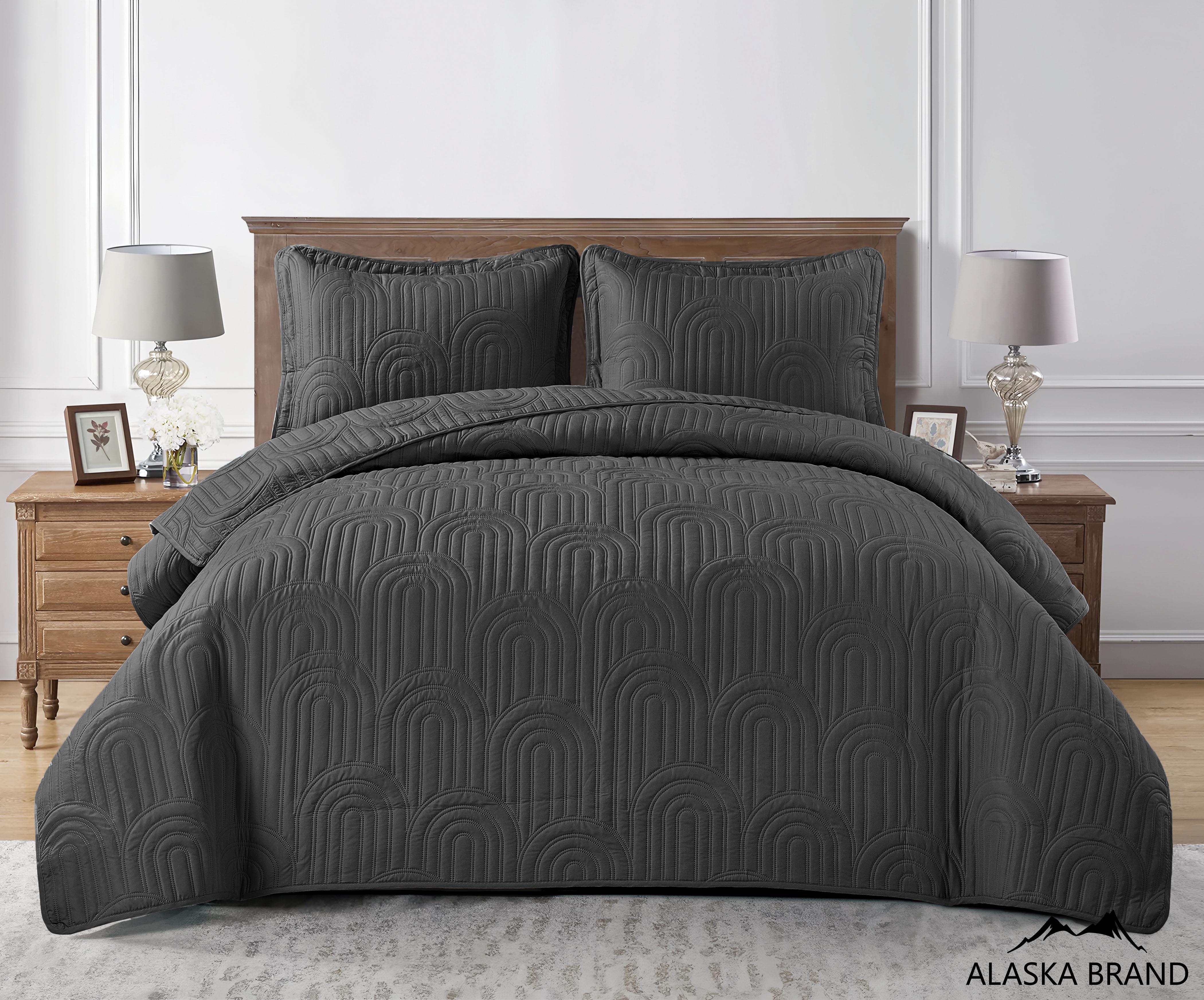 סט כיסוי מיטה מהודר בעיצוב בוהו יוקרתי דגם - קלרה אפור כהה | גודל 220X240 סט כיסוי מיטה מהודר בעיצוב בוהו יוקרתי דגם - קלרה אפור כהה | גודל 220X240