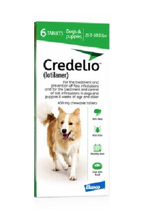 טבליות נגד פרעושים וקרציות 11 עד 22 לכלב 6 יח' credelio
