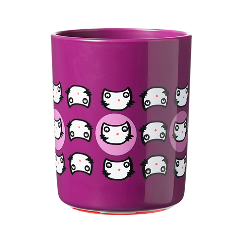 כוס פטנט סגולה שאינה נופלת 190 מ"ל 12m+ מסדרת Tommee Tippee Super Cup - הדפס חתולים
