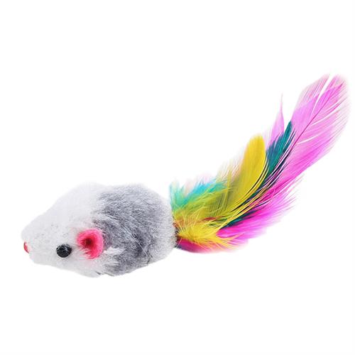 עכבר פרוותי צבעוני עם נוצות