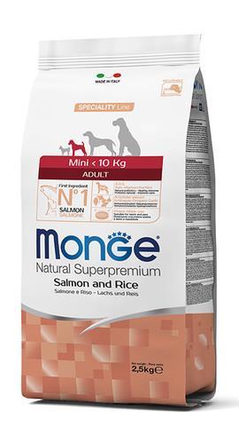 MONGE-  מיני אדולט סלמון ואורז  2.5 קג
